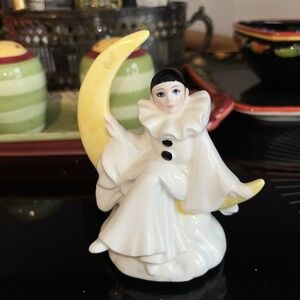 SCHMID PIERROT LOVE Mime Figurine Music Box Michel Oks 1981  On The Moon Works